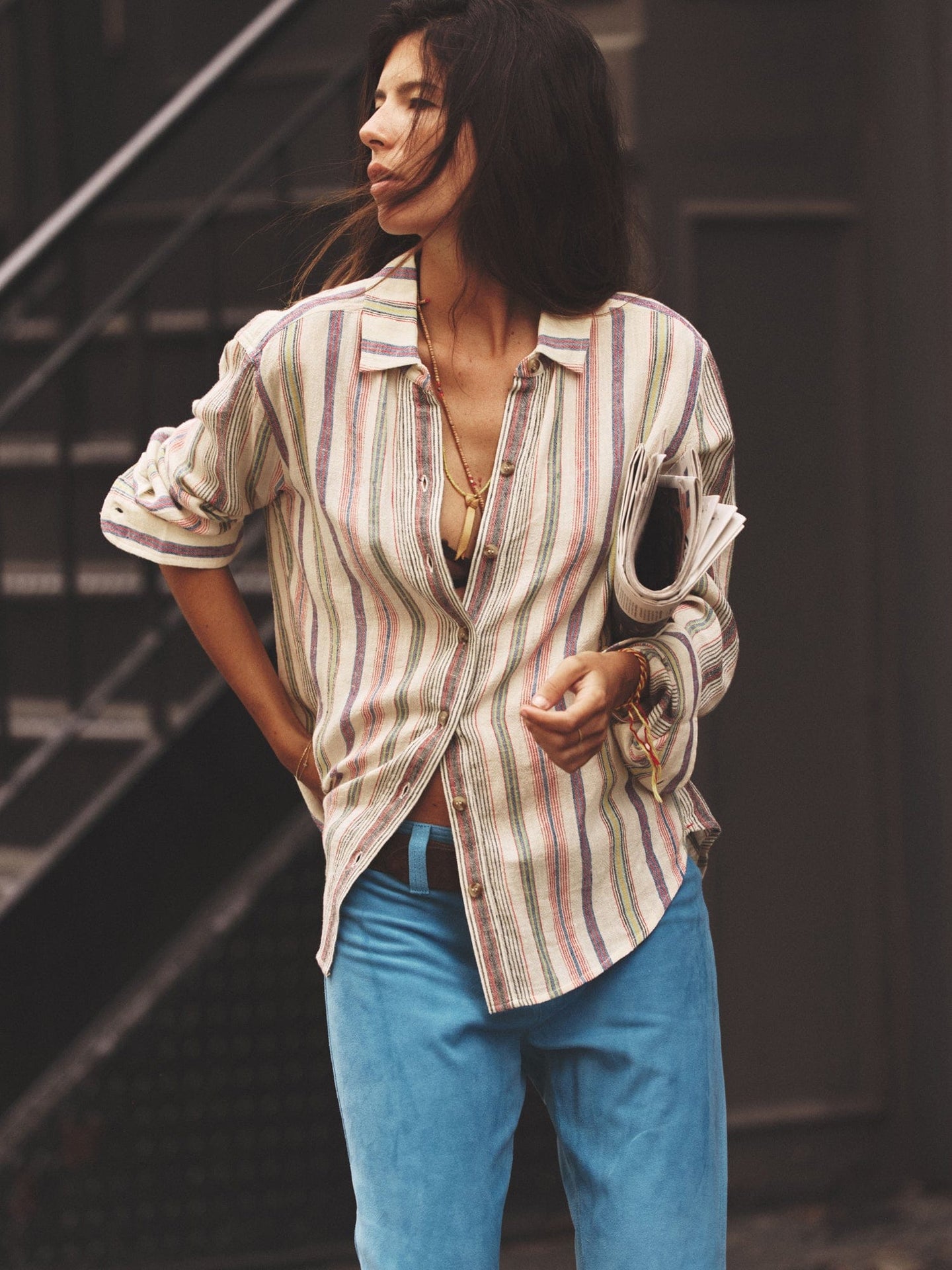 XIRENA-MARCEL STRIPE SHIRT TROPEZ