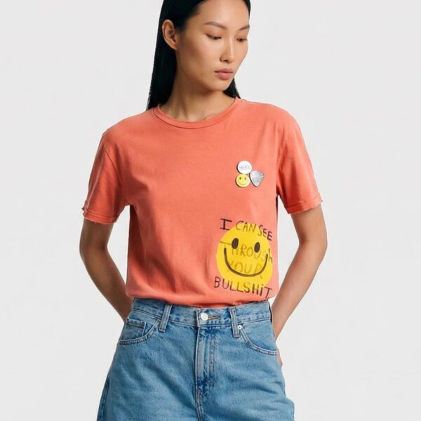 NEWTONE-STARLIGHT BIKER BULLSHIT TEE CORAIL