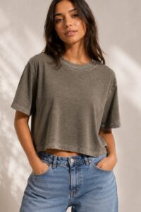 COTTON CITIZEN-TOKYO CROP TEE VINTAGE ALPINE
