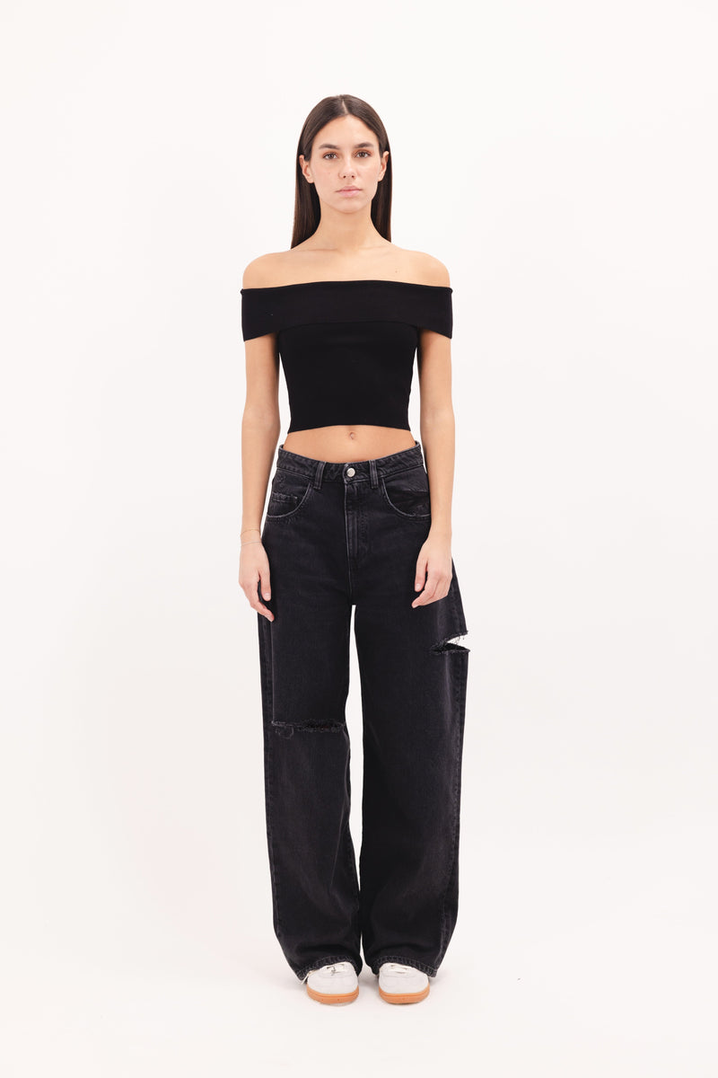 ICON DENIM-POPPY WIDE LEG JEANS