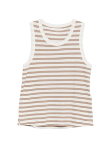 MAJESTIC FILATURES-STRIPED TANK TOP COFFEE LATTE