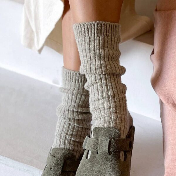 LE BON SHOPPE-COTTAGE SOCKS HEATHER GREY