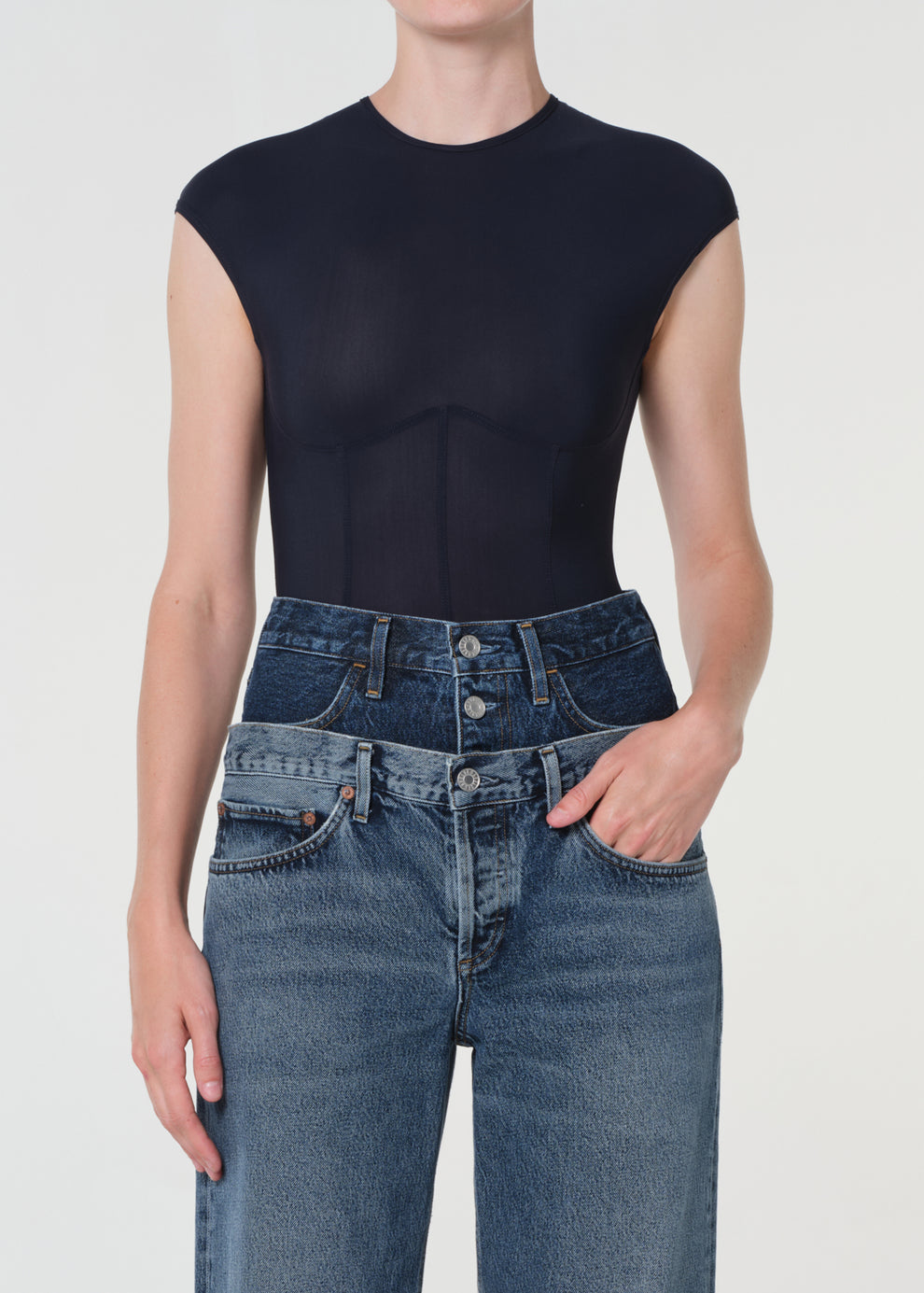 AGOLDE–NADIA BODYSUIT NAVY