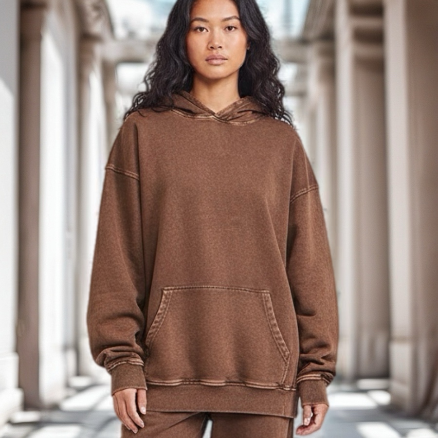 HOT TUNA-HOODY WASH DARK BROWN