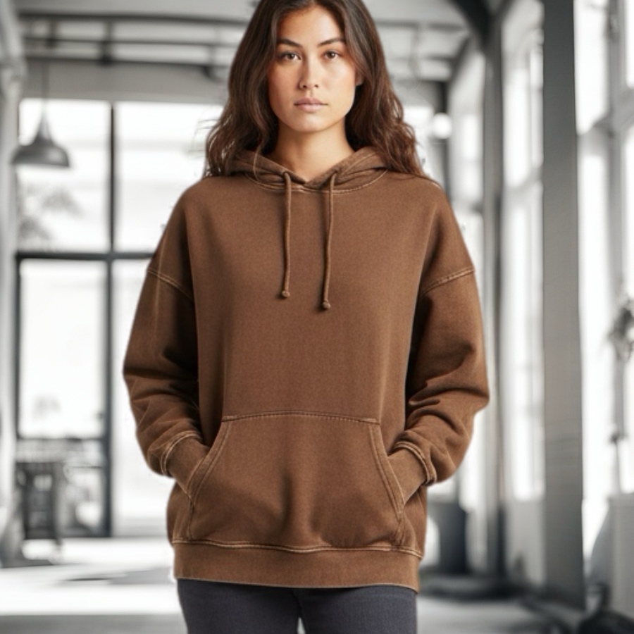 HOT TUNA-HOODY WASH DARK BROWN