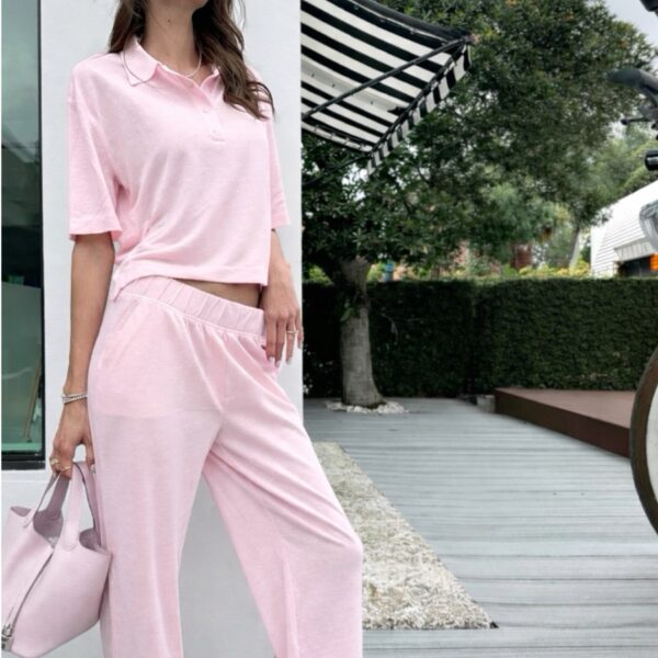 MAJESTIC FILATURES-PANTS LINEN ELASTANE EAU DE ROSE