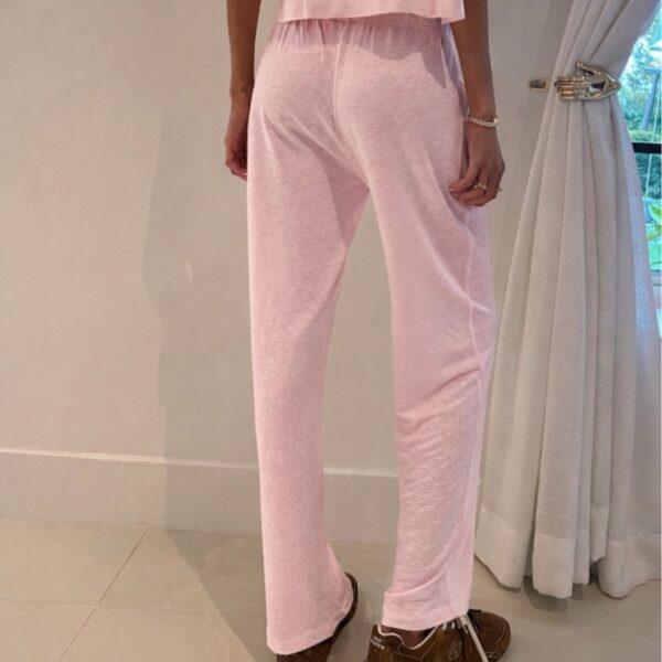 MAJESTIC FILATURES-PANTS LINEN ELASTANE EAU DE ROSE