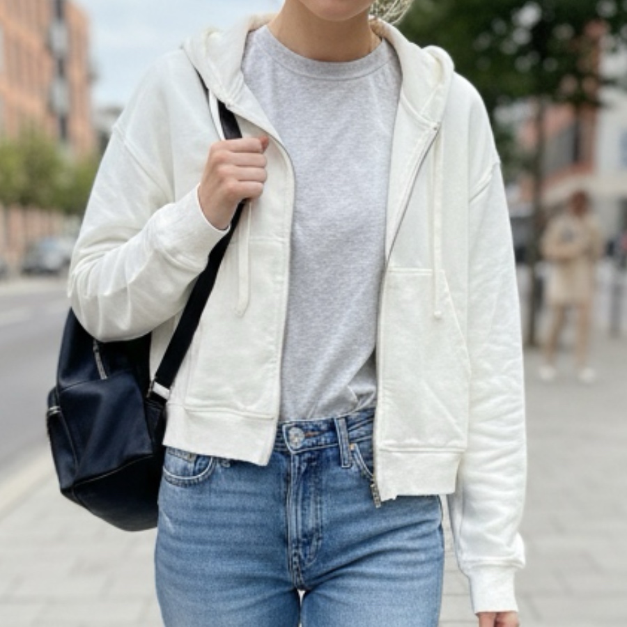 MADE-CROPPED LAUNDRY CARDIGAN WHITE