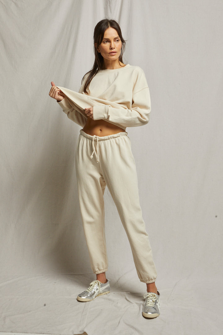 PERFECT WHITE TEE-JOHNNY FRENCH TERRY EASY SWEATPANT (SUGAR)