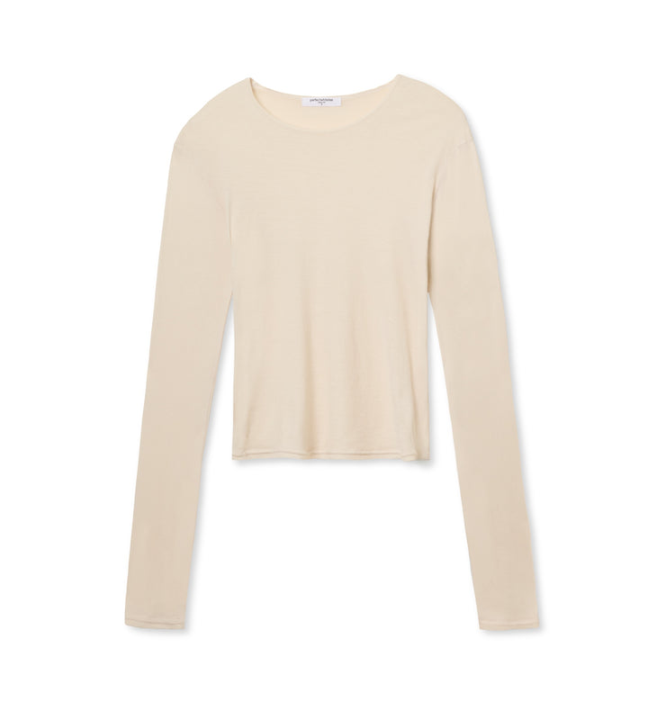 PERFECT WHITE TEE-INNA FRENCH JERSEY CREW TOP (SHEER)