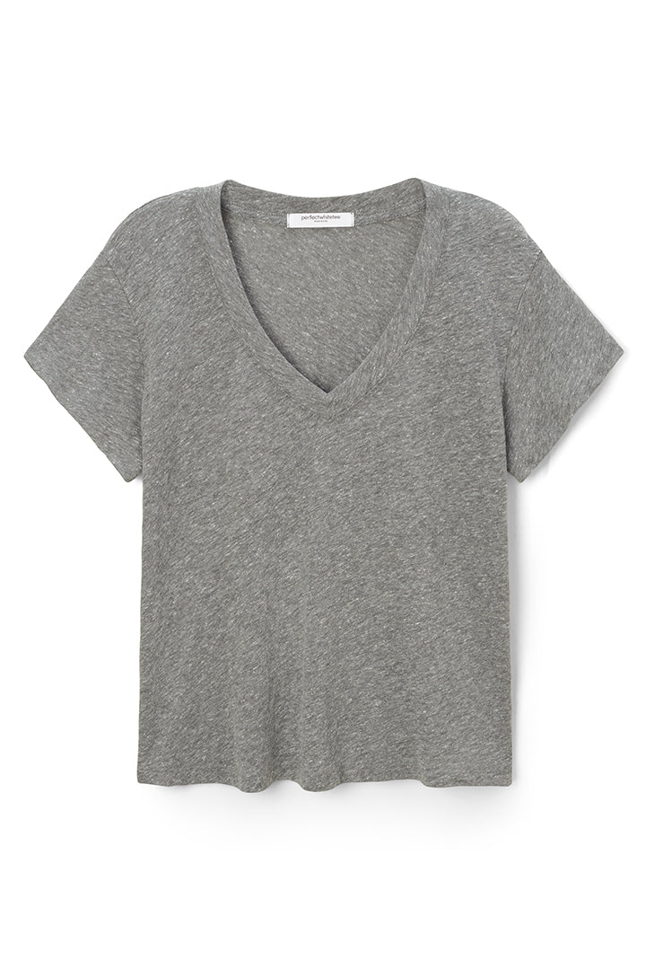 PERFECT WHITE TEE-HENDRIX COTTON BOXY V-NECK TEE (HEATHER GREY)
