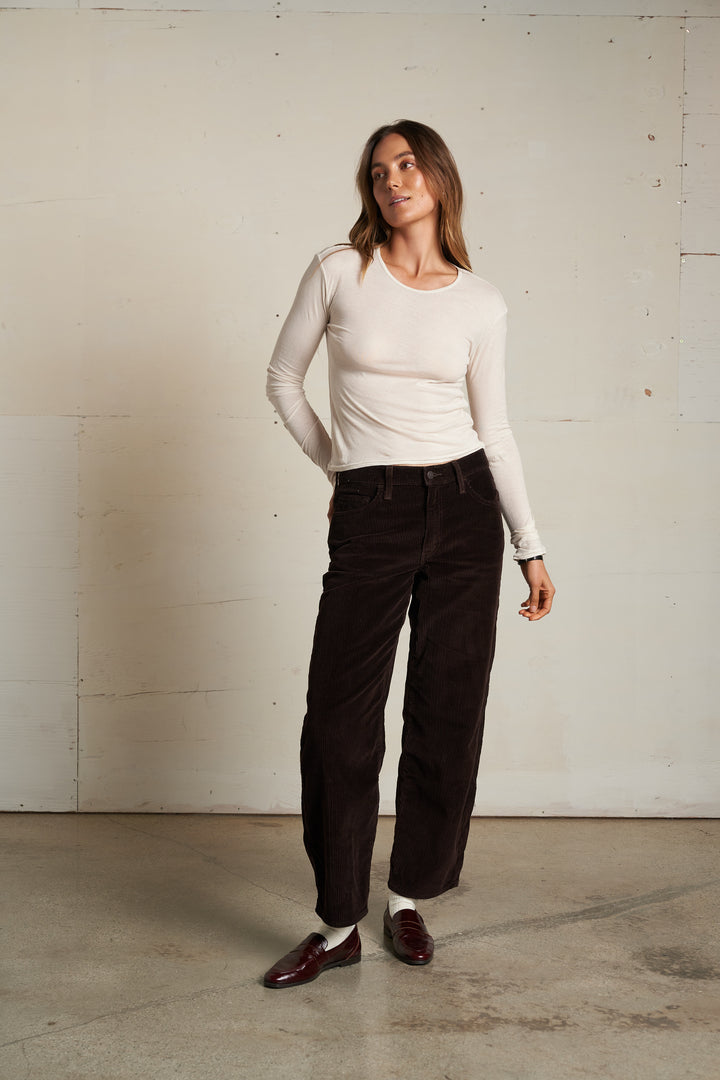 PERFECT WHITE TEE-INNA FRENCH JERSEY CREW TOP (SHEER)