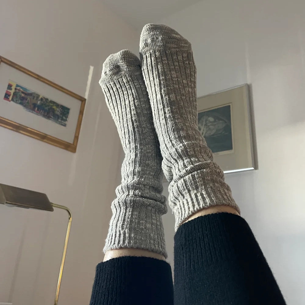 LE BON SHOPPE-COTTAGE SOCKS HEATHER GREY