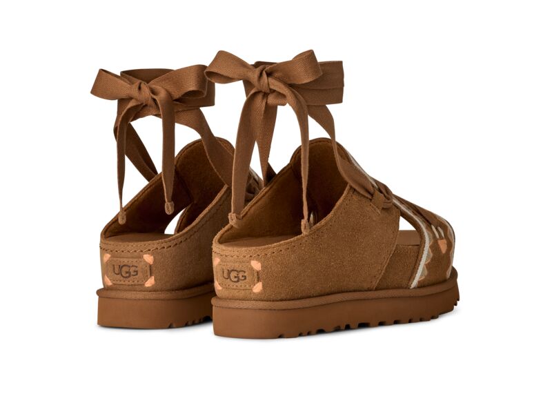 UGG – WOMEN'S GOLDENSTAR HI ARTISTITCH SANDAL CHESTNUT MULTI 1175133-CHMU