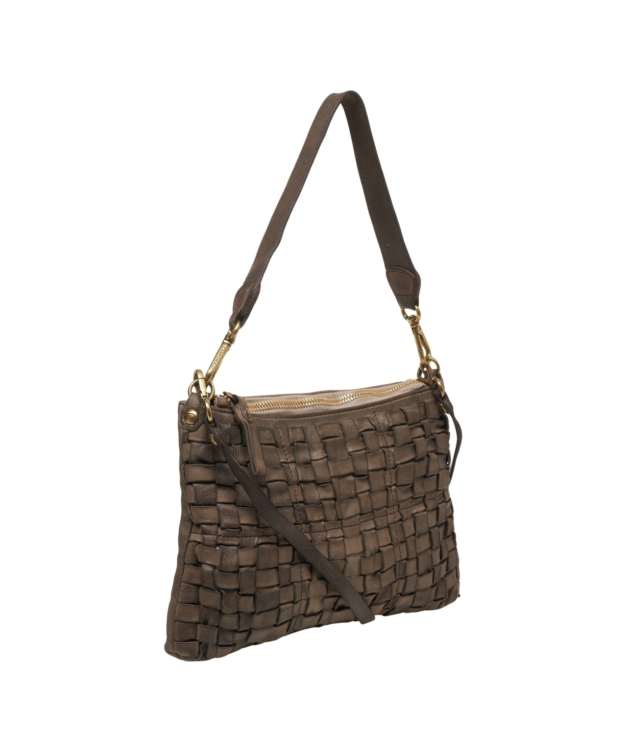CAMPOMAGGI-BRAIDED SHOULDER BAG MILITARY