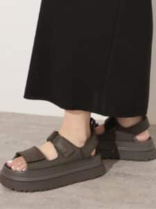 UGG-GOLDENGLOW EMBOSSED SANDAL DENSE SMOKE