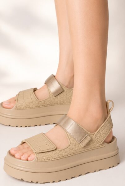 UGG-GOLDENGLOW EMBOSSED SANDAL MUSTARD SEED 1175311MDSD