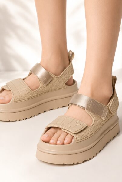 UGG-GOLDENGLOW EMBOSSED SANDAL MUSTARD SEED 1175311MDSD