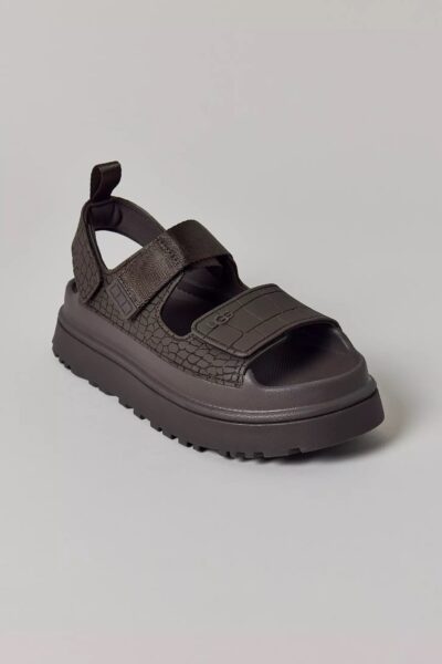 UGG-GOLDENGLOW EMBOSSED SANDAL DENSE SMOKE