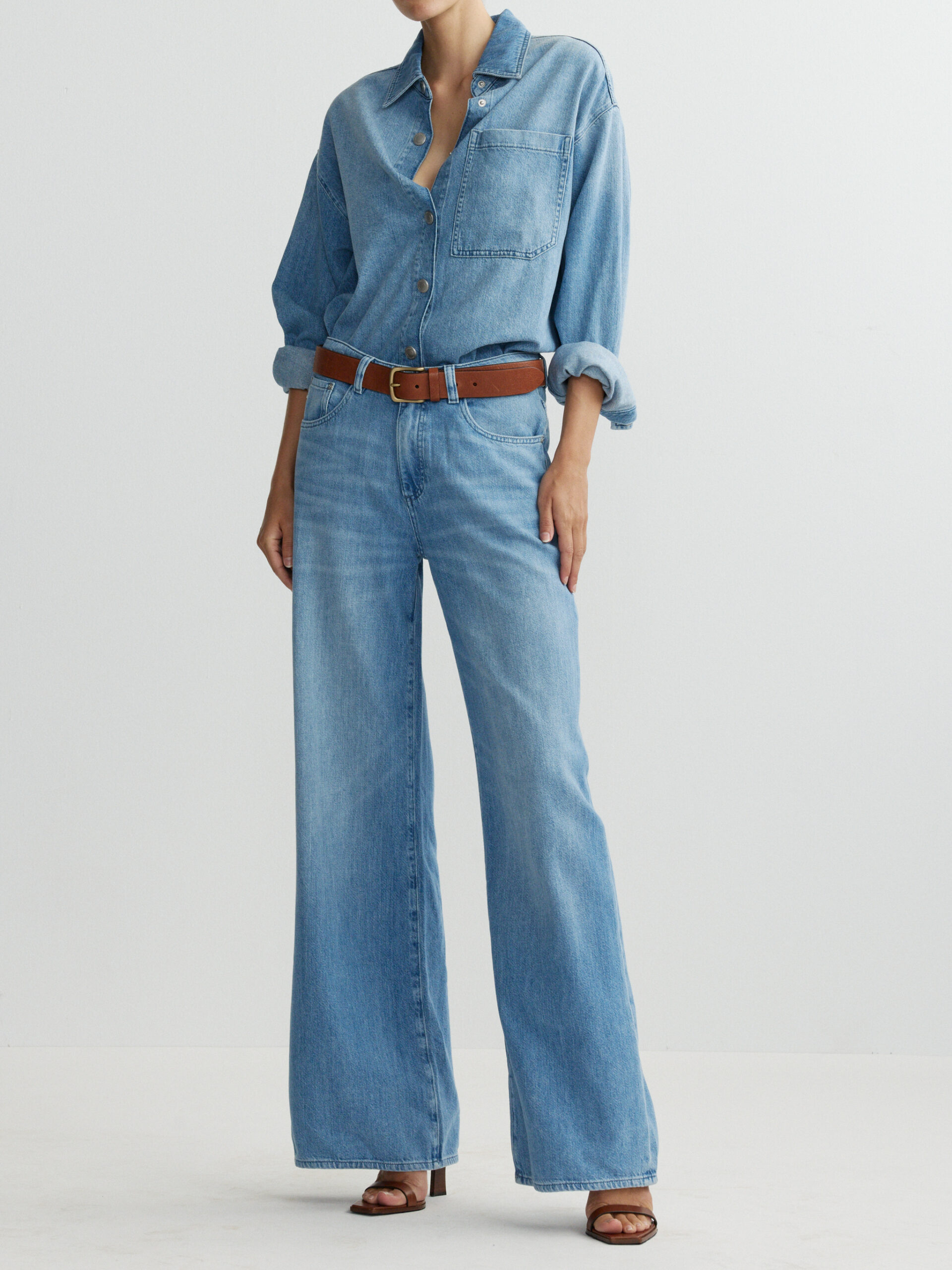 DL1961-ALEX RELAXED WIDE LEG JEANS RIVER BANK AURA