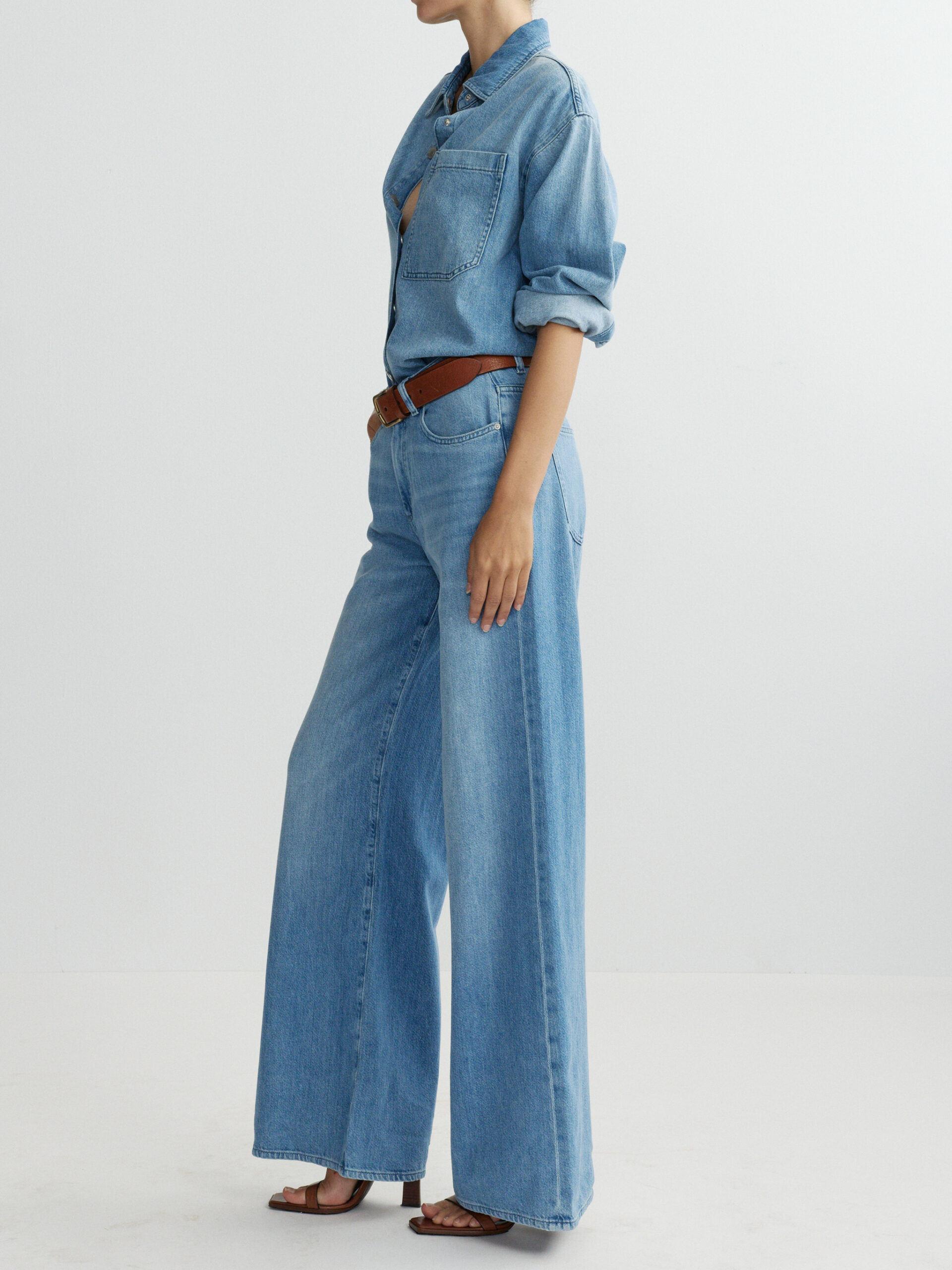DL1961-ALEX RELAXED WIDE LEG JEANS RIVER BANK AURA