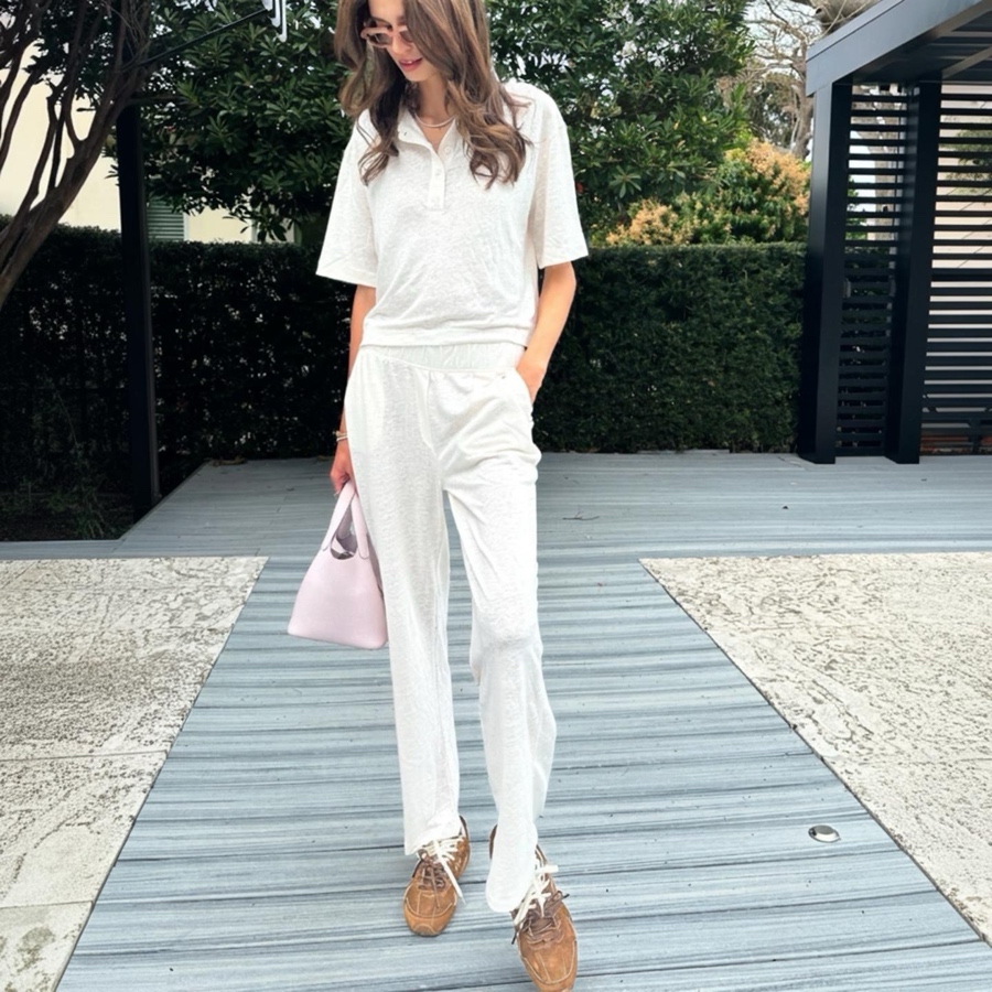 MAJESTIC FILATURES-PANTS LINEN ELASTANE CREAM