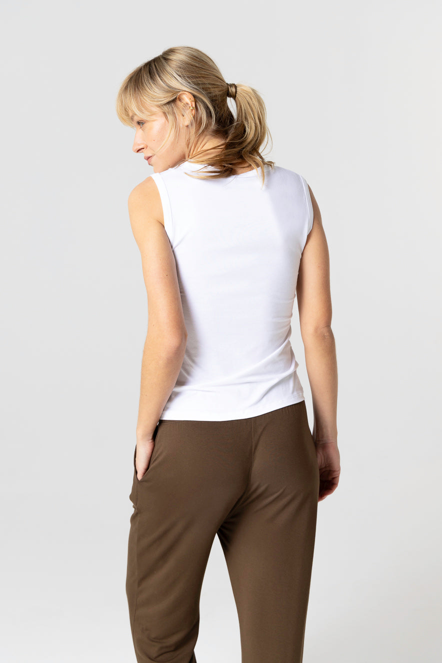 MAJESTIC FILATURES-V TANK TOP WHITE