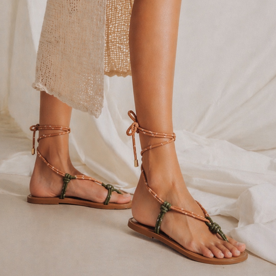 FLOWZE-FLÒ TWIN ROPES SANDAL TERRACOTTA MILITARY GREEN