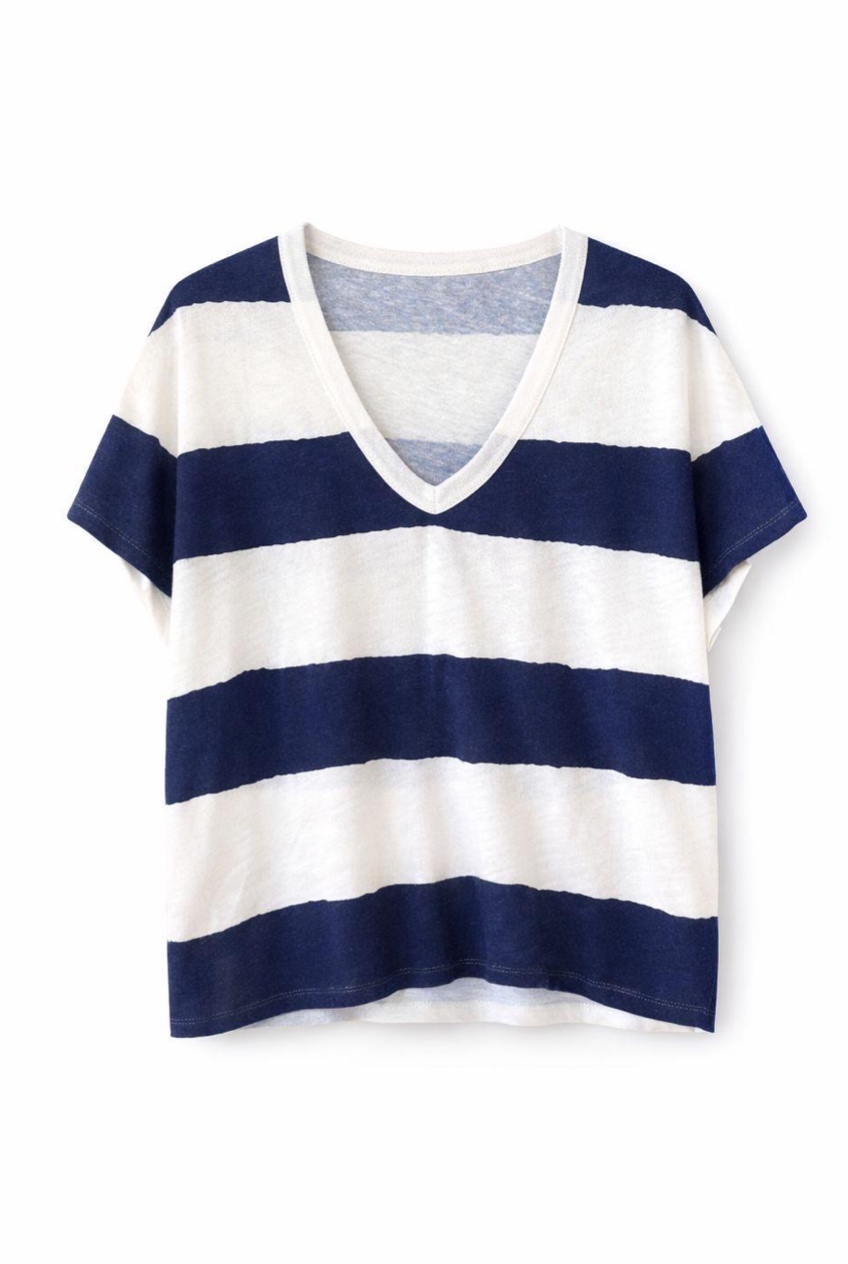 MAJESTIC FILATURES-V NECK SHORT SLEEVES BLUE MOON