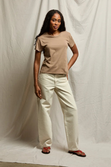 PERFECT WHITE TEE-HARLEY BOXY CREWNECK TEE MOCHA
