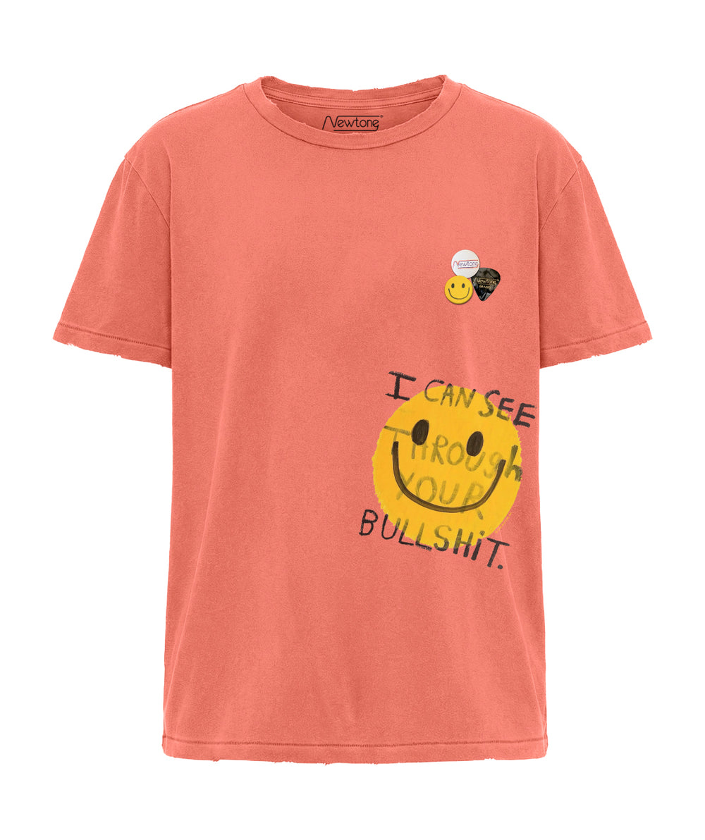 NEWTONE-STARLIGHT BIKER BULLSHIT TEE CORAIL