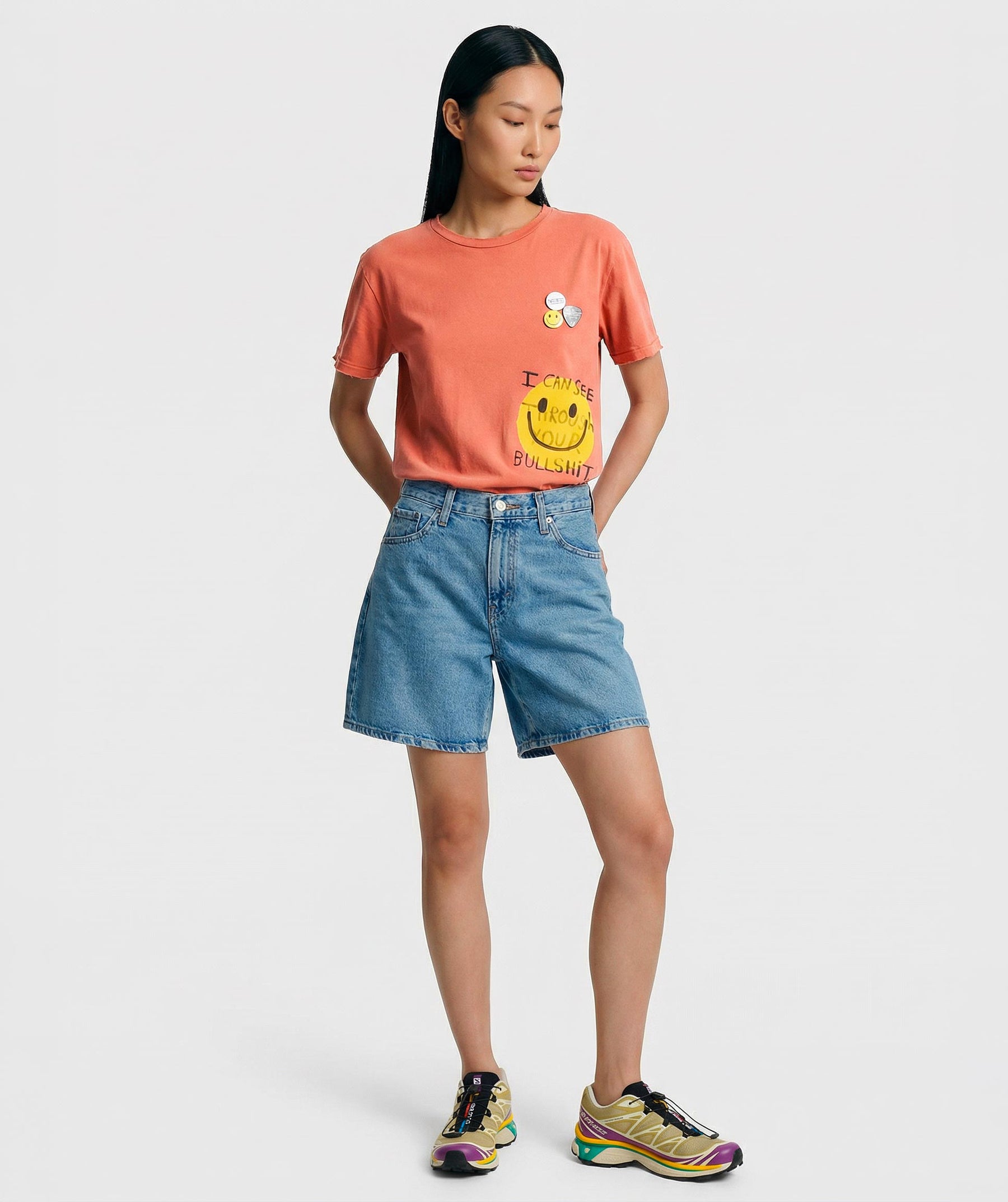 NEWTONE-STARLIGHT BIKER BULLSHIT TEE CORAIL