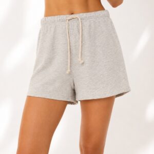 PERFECT WHITE TEE-LAYLA SHORT HEATHER GREY
