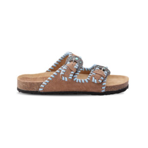 TAJI-BUCKLE BEAT SUEDE MINK SKY