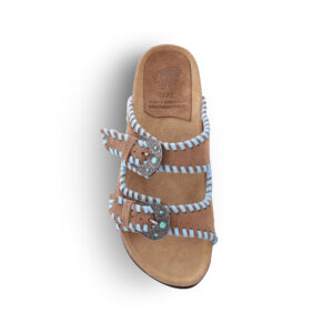 TAJI-BUCKLE BEAT SUEDE MINK SKY