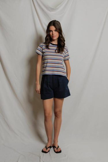 PERFECT WHITE TEE-MEI SHORTS NAVY