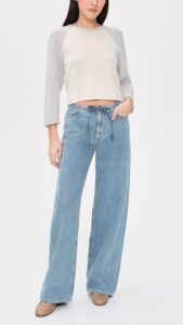 DL1961-SIENNA RELAXED WIDE LEG JEANS RIVER AURA