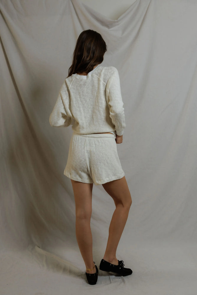 PERFECT WHITE TEE-MALIA MESH SHORTS NATURAL