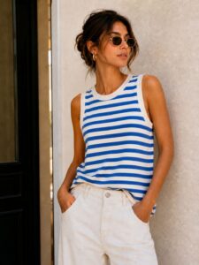 MAJESTIC FILATURES-STRIPED TANK TOP PALOMBAGGIA