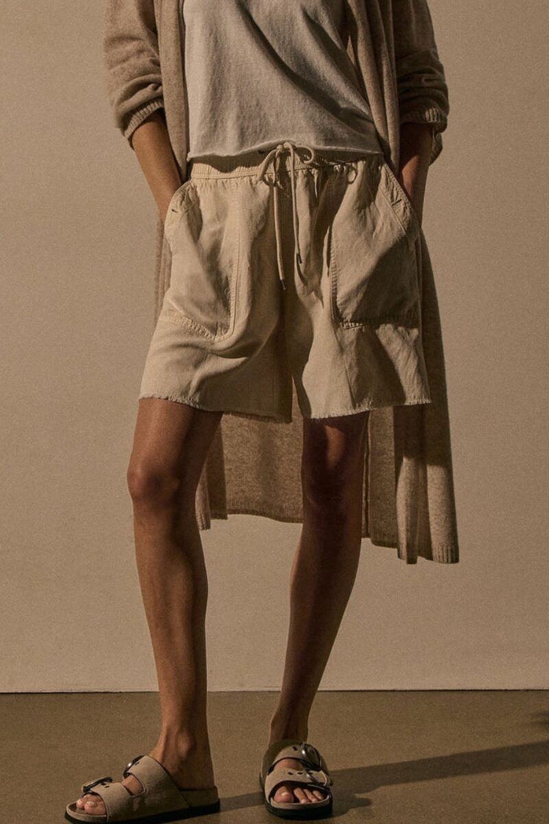 JAMES PERSE-LIGHTWEIGHT UTILITY SHORT ALABASTER PIGMENT
