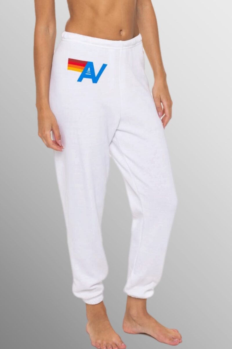 AVIATOR NATION-LOGO SWEATPANTS WHITE
