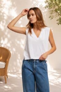 PERFECT WHITE TEE-MARGOT V NECK TANK WHITE