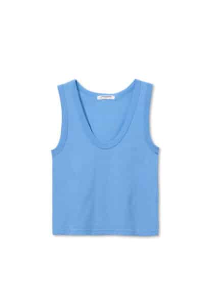 PERFECT WHITE TEE-KHARA U-NECK TANK PACIFIC BLUE