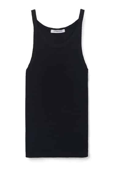 PERFECT WHITE TEE-ANNIE RIB TANK BLACK