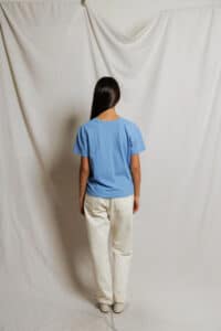 PERFECT WHITE TEE-HARLEY COTTON BOXY CREWNECK TEE PACIFIC BLUE