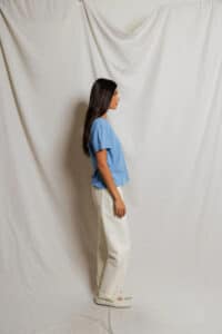 PERFECT WHITE TEE-HARLEY COTTON BOXY CREWNECK TEE PACIFIC BLUE