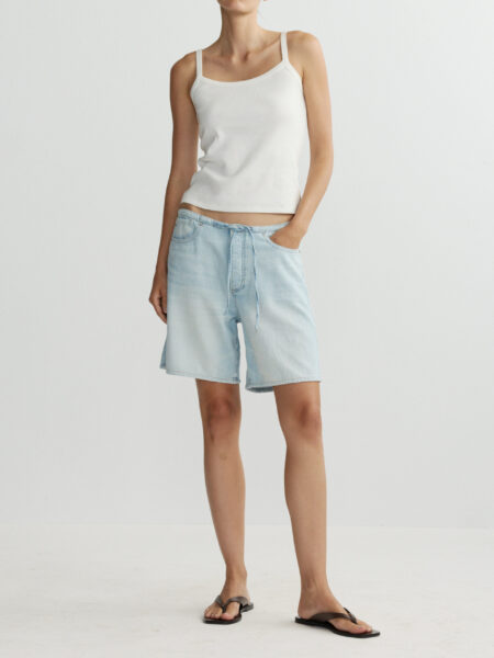 DL1961-SIENNA DRAWSTRING DENIM SHORTS POOLSIDE AURA
