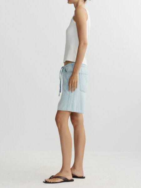 DL1961-SIENNA DRAWSTRING DENIM SHORTS POOLSIDE AURA