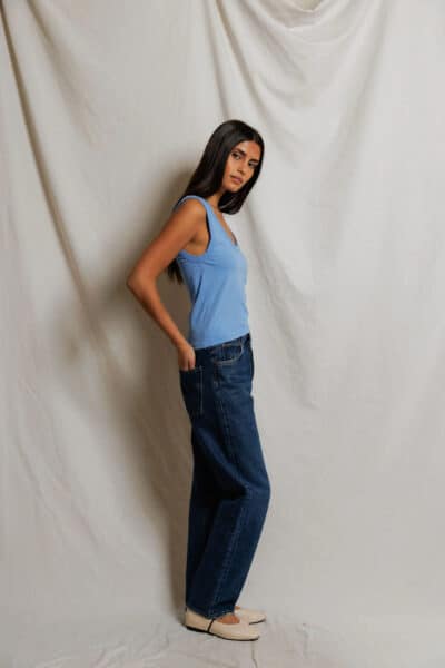 PERFECT WHITE TEE-KHARA U-NECK TANK PACIFIC BLUE