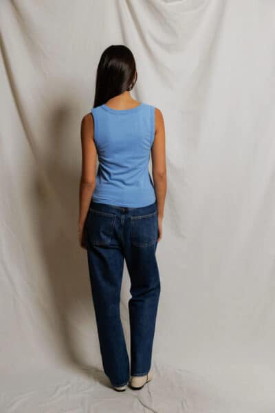 PERFECT WHITE TEE-KHARA U-NECK TANK PACIFIC BLUE